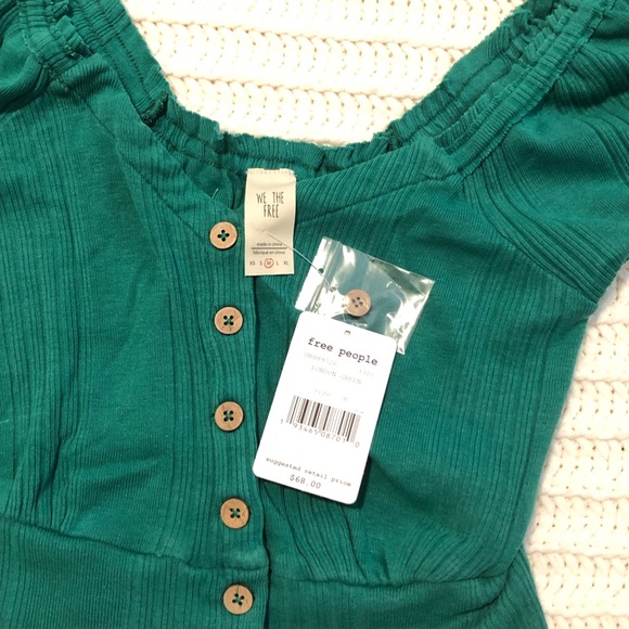 Free People Brighter Days Crop  Short Sleeve Top M - Picture 3 of 13